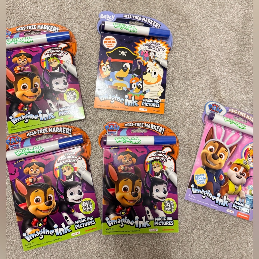 New Imagine Ink Mess-Free Marker Activity Pads - Paw Patrol and Bluey Characters